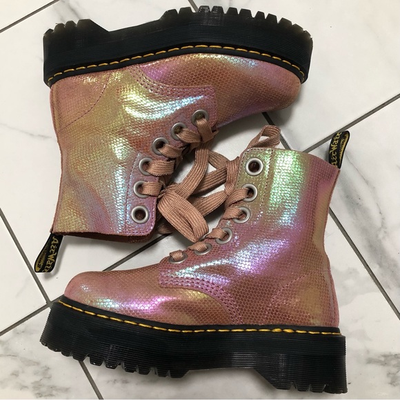 Dr. Martens Molly Metallic Platform Boots - Picture 5 of 16